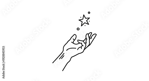Hand reaching for a star illustration.