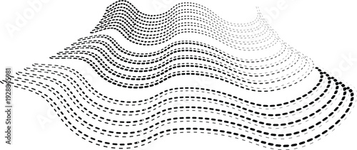 Abstract Halftone Wavy Line Vector