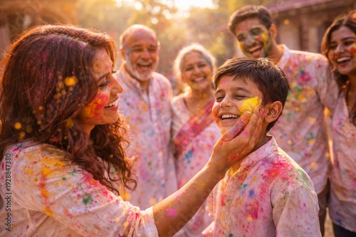 group of people having fun during holi 