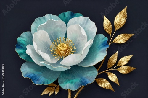 A vibrant nature closeup of a blooming blue water lily and yellow dahlia reveals the delicate beauty of a pink peony and white lotus flower petal in a lush summer garden flora bouquet