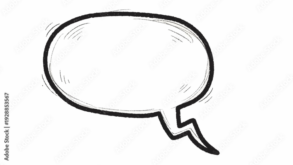 Fototapeta premium Simple Black and White Speech Bubble.