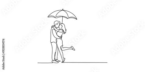 A woman working on a laptop surrounded by financial data charts and graphs in one line art style Vector, illustration