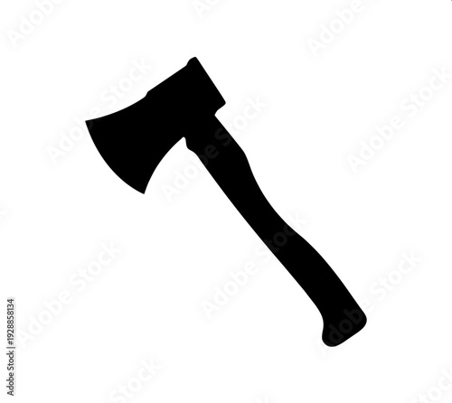 Set of medieval battle axe silhouettes, black flat vector illustration, different axe shapes, minimal design, isolated on white background