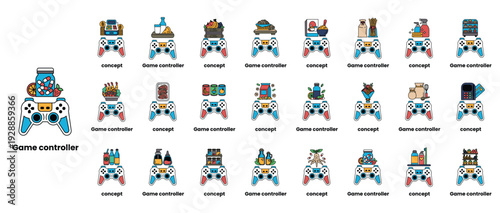 A collection of game controllers with various names and descriptions