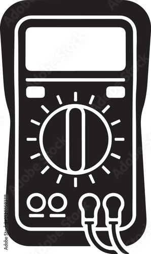 Digital multimeter electrical testing device icon vector