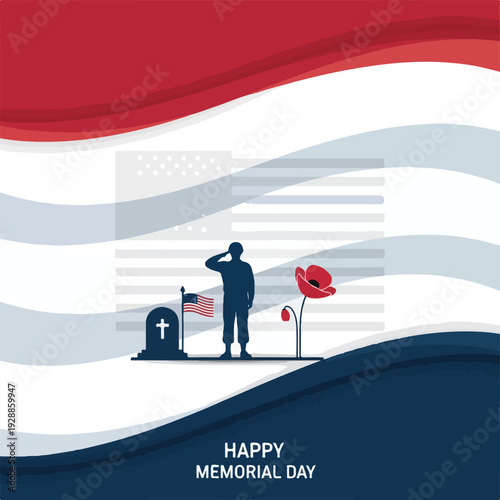 A patriotic graphic with a soldier saluting and a poppy