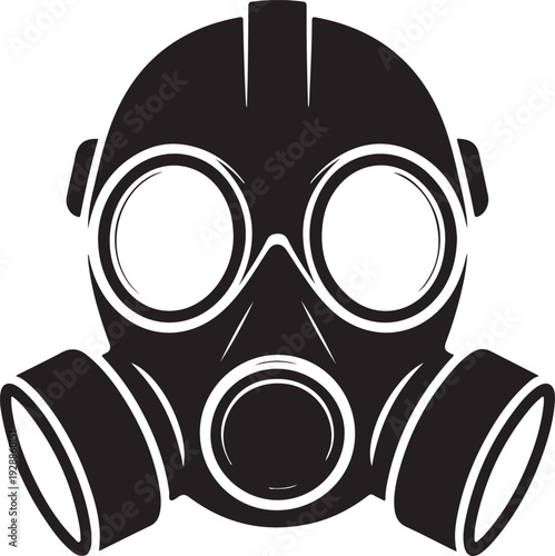 Gas mask safety respirator icon vector