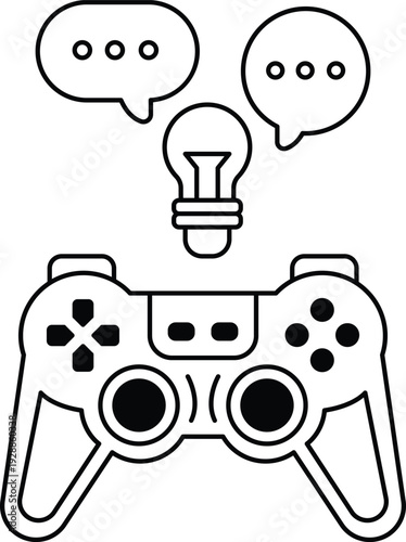 The controller is surrounded by speech bubbles