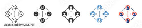 Versatile set of interconnected people icons, embodying the core concept of network expansion, collaborative interaction, and community engagement for modern digital interface design