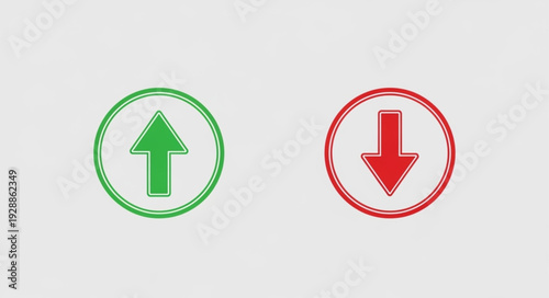 Green Up Arrow and Red Down Arrow Icons.