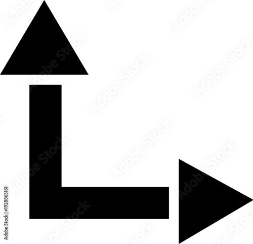 Modern arrows pointing up and right in sleek black design