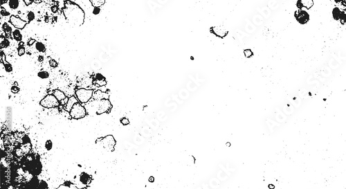 Abstract black ink splatters and droplets