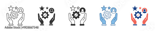 Set of Diverse Icons Symbolizing Premium Customer Support, User Experience Enhancement, and Strategic Value Generation in Modern Business Operations
