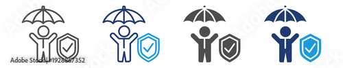 life insurance icon set multiple style