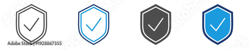 shield icon set multiple style