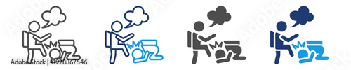 bullying icon set multiple style