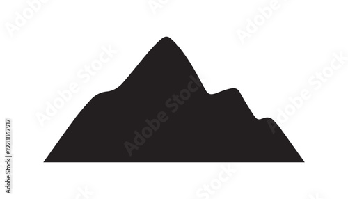 black color mountain of silhouette vector illustration, solid white background
