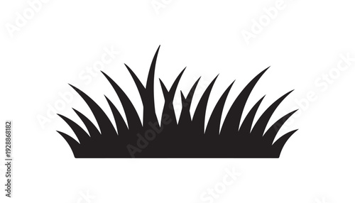 black color grass of silhouette vector illustration, solid white background