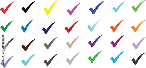 Different color tick check mark 