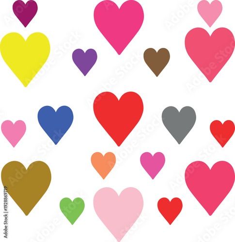 Diverse collection of hand-drawn hearts in various styles, a romantic design element for valentines day on transparent background