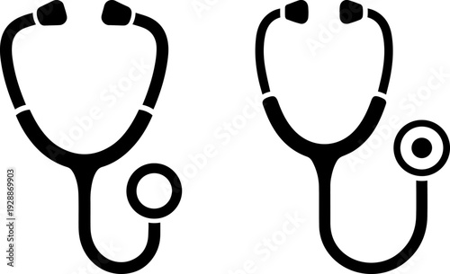 Modern stethoscope icons for medical professionals and health services