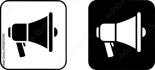 Megaphone icons for communication and announcement