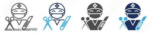 general surgery icon set multiple concept