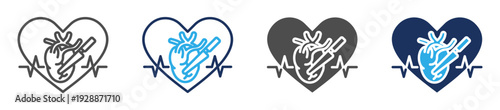 cardiothoracic surgeons icon set multiple concept