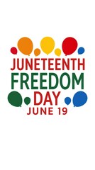 Celebrating juneteenth freedom day with vibrant colors and balloons