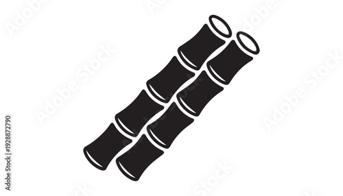 black color Bamboo of silhouette vector illustration, solid white background