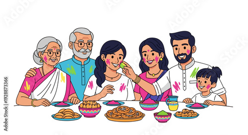 Holi Family Feast and Gulal