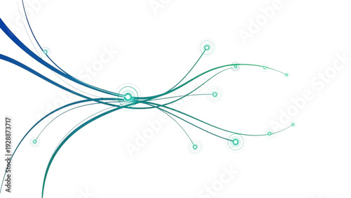 Abstract flowing lines with circles and swirls, a dynamic digital art piece