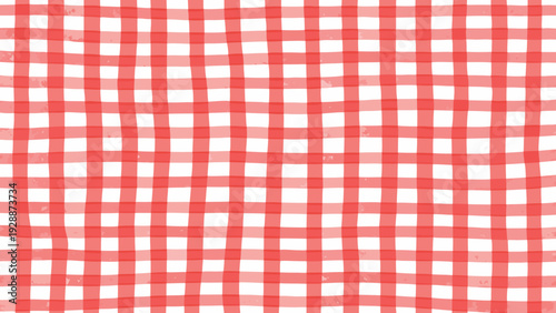 Red and white checkered pattern a seamless repeating background texture