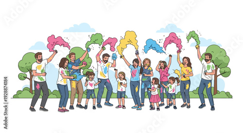 Joyful Friends Family Powder Celebration