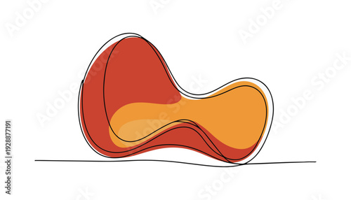 One continuous line illustration of an potato chips , isolated on white background.