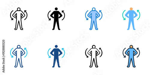 Body Language icons set multiple style collection. Editable stroke 
