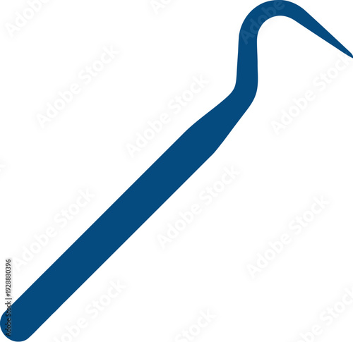 Dental explorer tool icon for professional medical hygiene and orthodontic checkup equipment