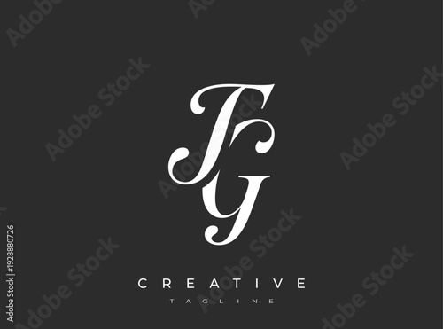 Elegant TG Monogram Logo for Creative Branding, Feminine Calligraphy, Luxury Script and Wedding Stationery Design