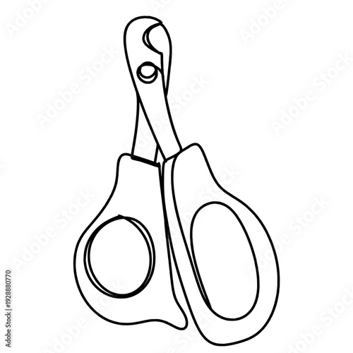 One line drawing of pet nail clippers for cats and dogs.