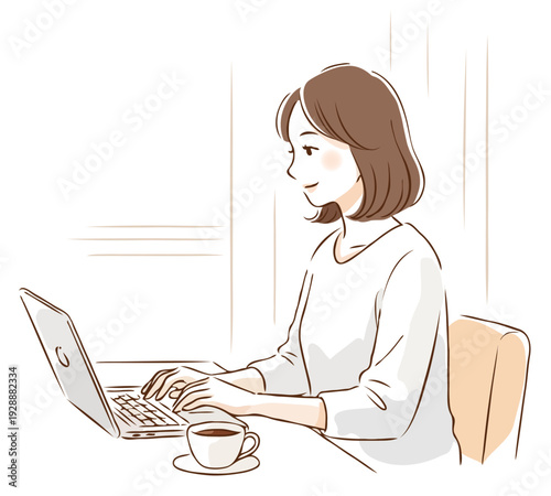 在宅ワークをする女性