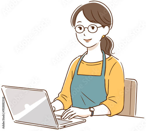 在宅ワークをする女性