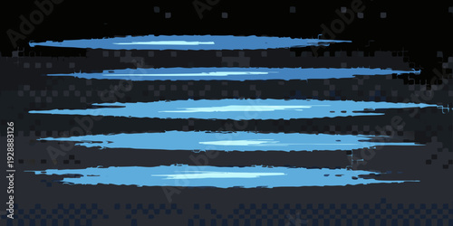 Abstract blue shapes layered against a dark textured background