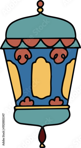 Ramadan Lantern Set Flat Vector Illustration Isolated Graphic Set