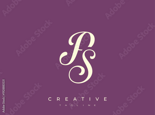 Elegant PS Monogram Logo for Creative Branding, Feminine Calligraphy, Luxury Script and Wedding Stationery Design