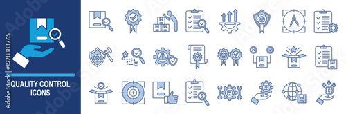 quality control icons set
