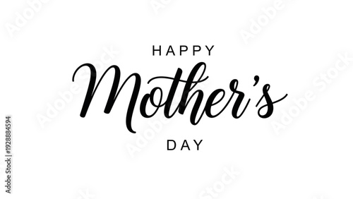 Happy Mother's Day greeting with elegant black typography