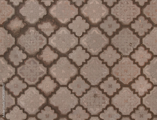 Wallpaper Mural Vintage patterned tiles creating a rustic floor surface indoors Torontodigital.ca