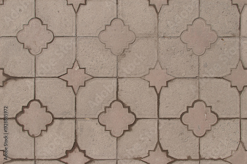 Wallpaper Mural Decorative wall with geometric patterned tiles in neutral tones Torontodigital.ca