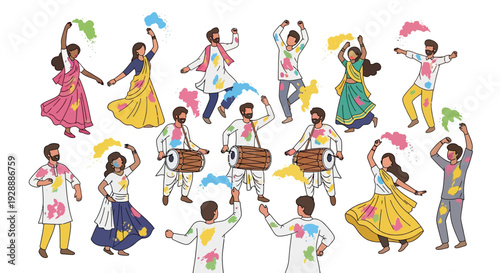 Holi Festival Dance Community Celebration