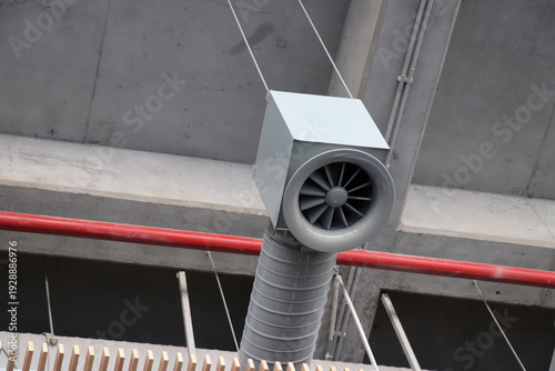 Wallpaper Mural Industrial ventilation system ducting installed in a warehouse ceiling Torontodigital.ca